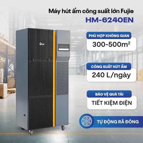 Máy hút ẩm công nghiệp FujiE HM-6240EN 3 pha thế hệ mới