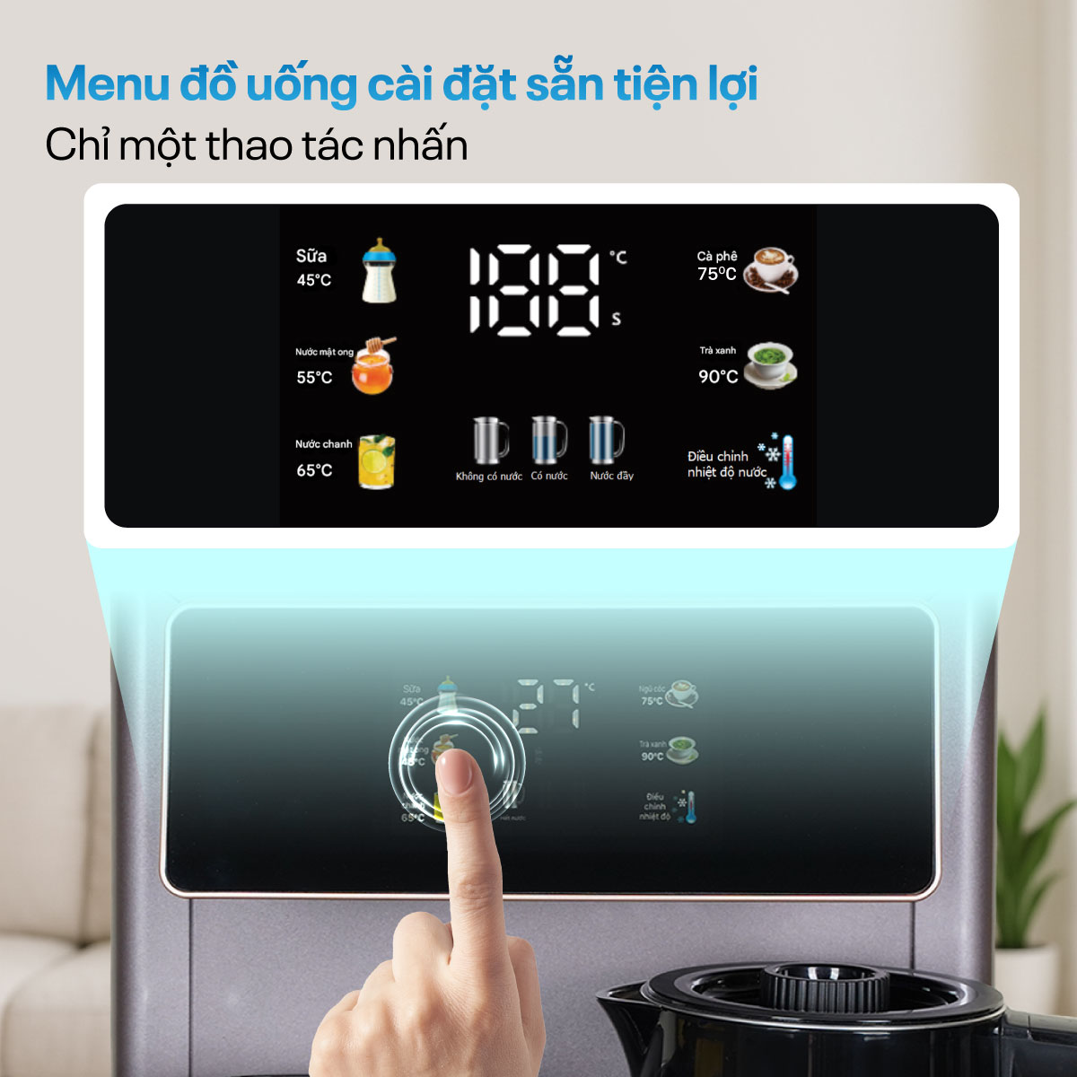 Cây nước nóng lạnh kết hợp bàn pha trà, cafe FujiE TB245