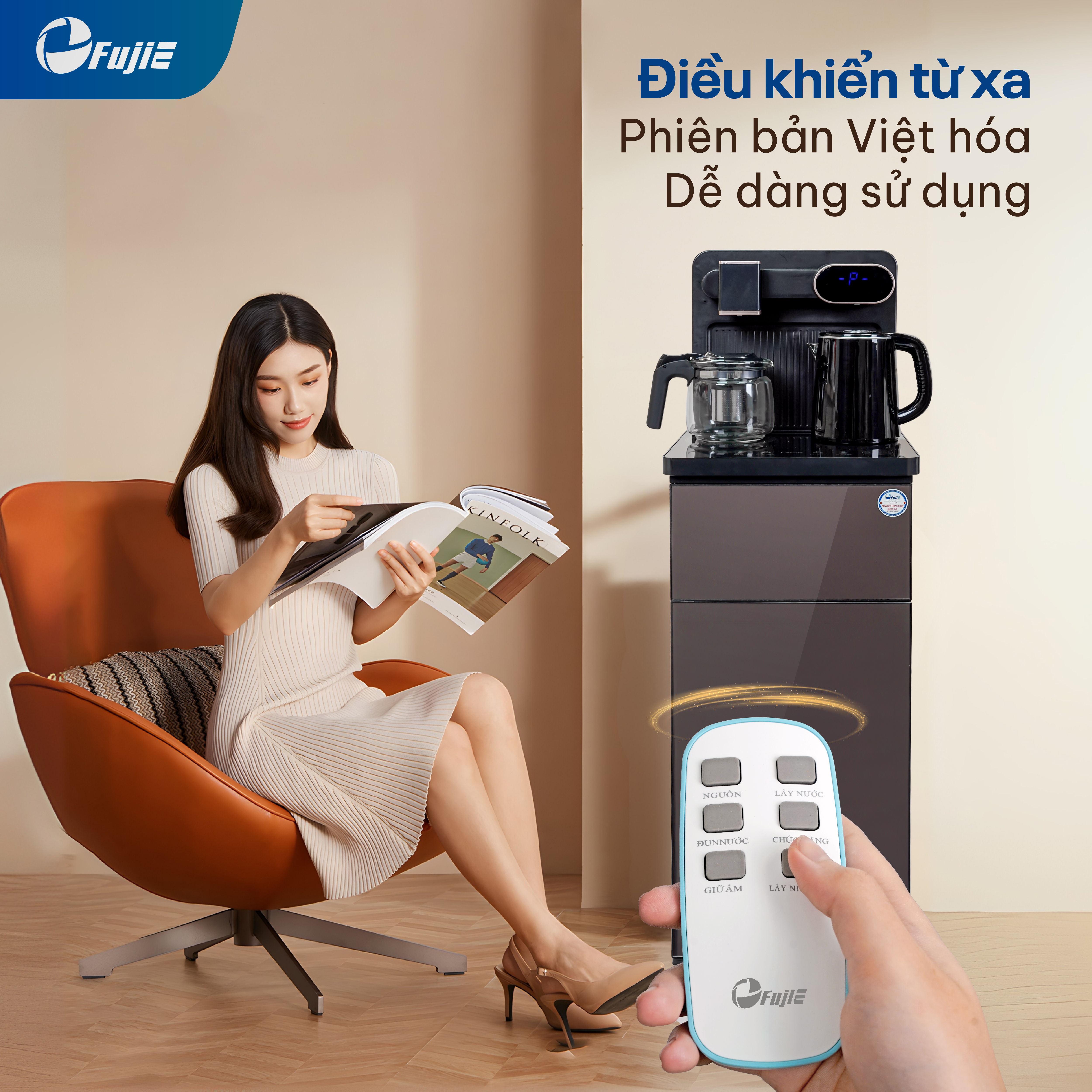 Cây nước nóng lạnh bàn trà, cafe FujiE TB807