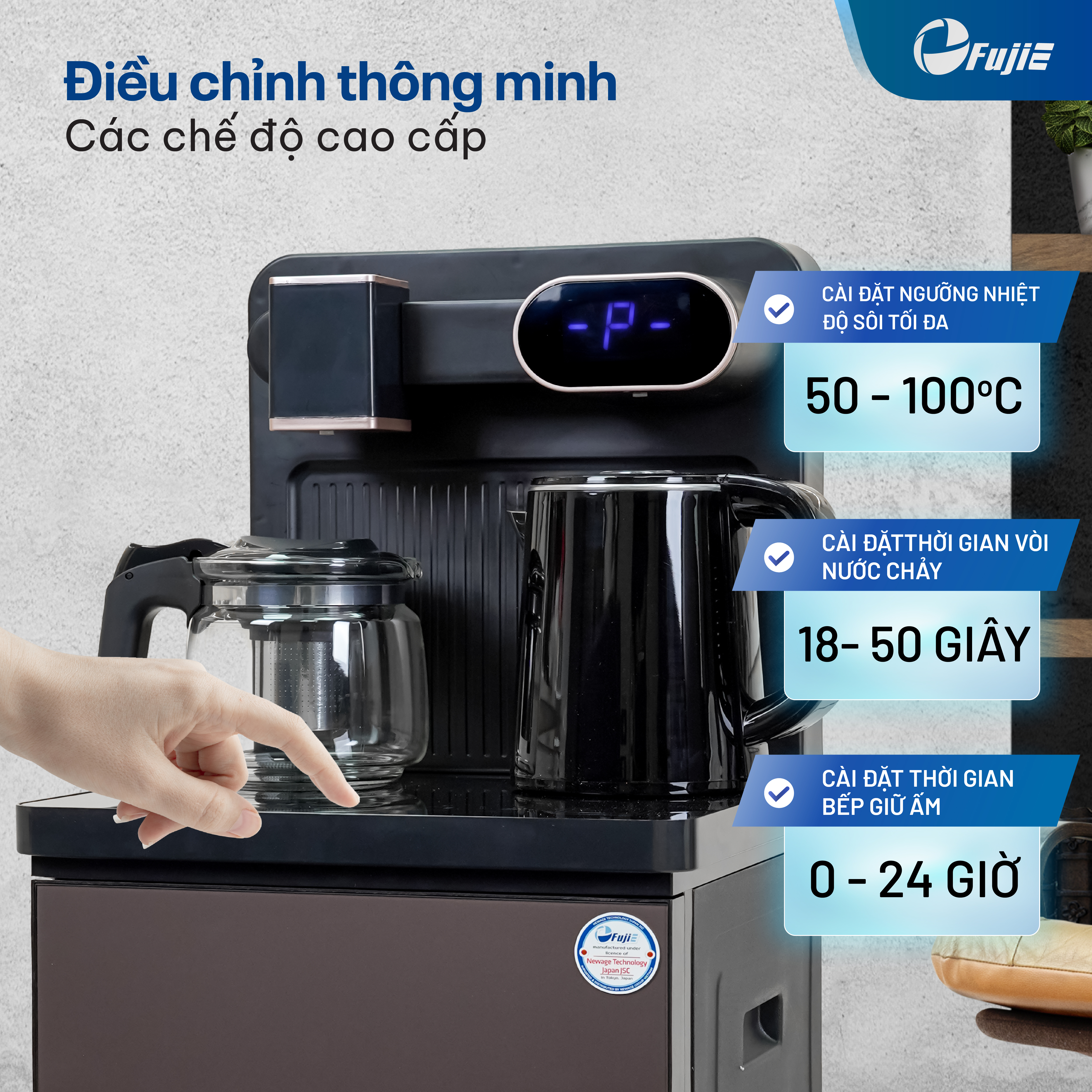 Cây nước nóng lạnh bàn trà, cafe FujiE TB807