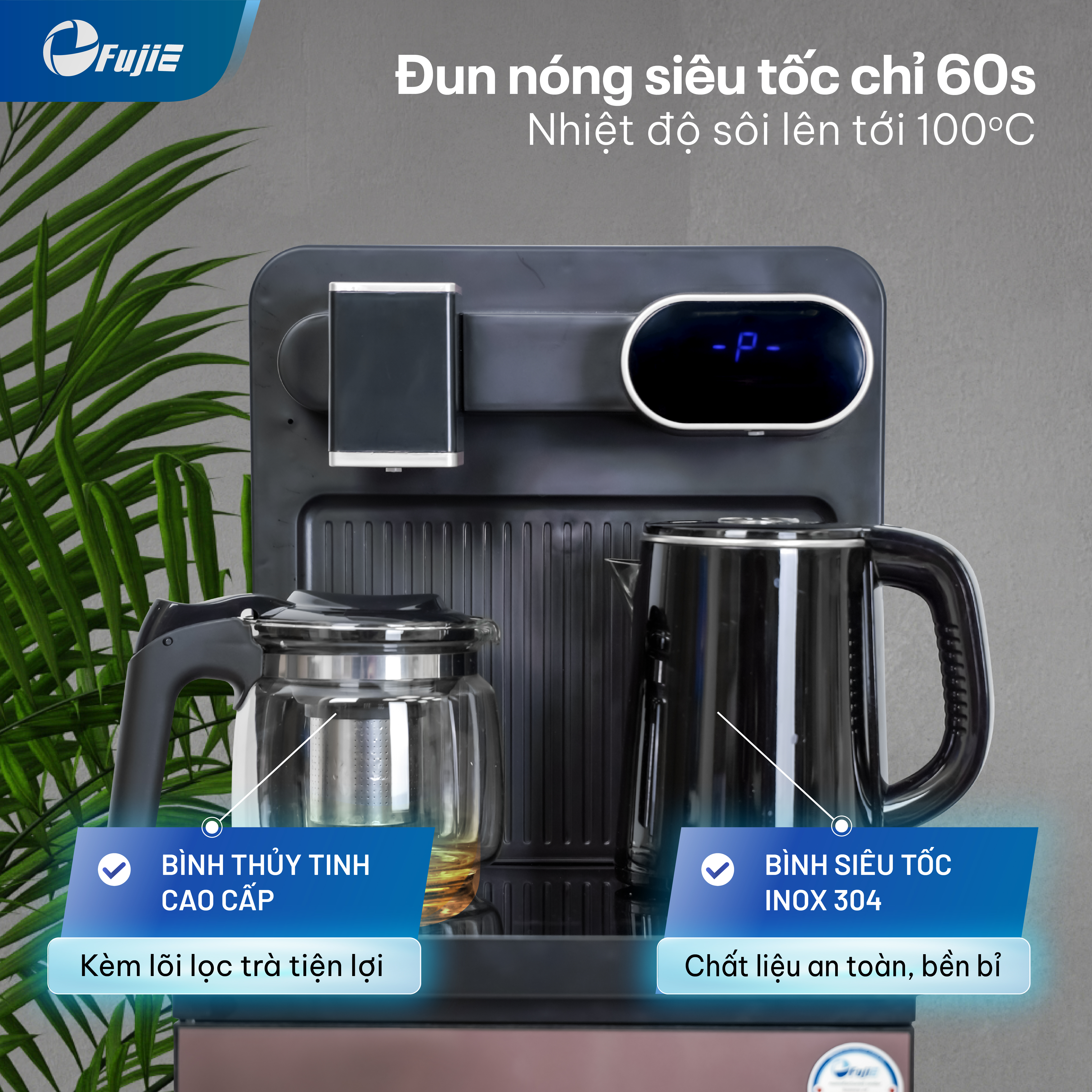 Cây nước nóng lạnh bàn trà, cafe FujiE TB807