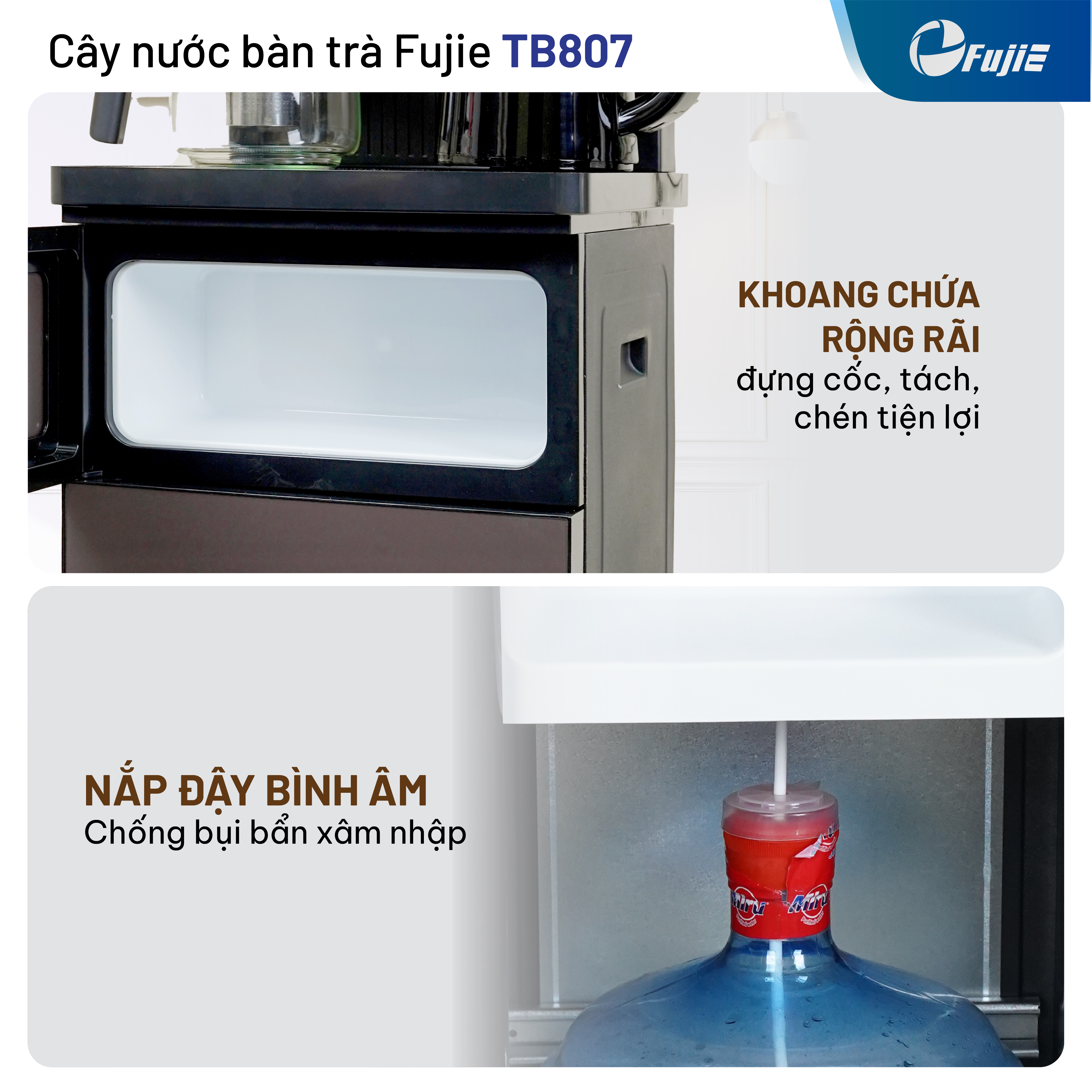 Cây nước nóng lạnh bàn trà, cafe FujiE TB807