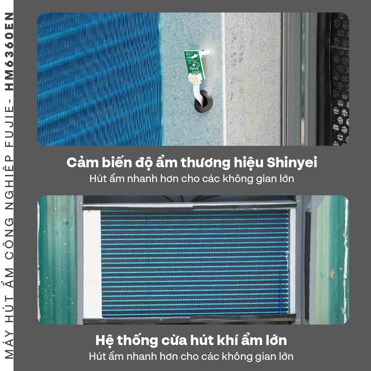 Máy hút ẩm công nghiệp FujiE HM-6360EN 3 pha thế hệ mới