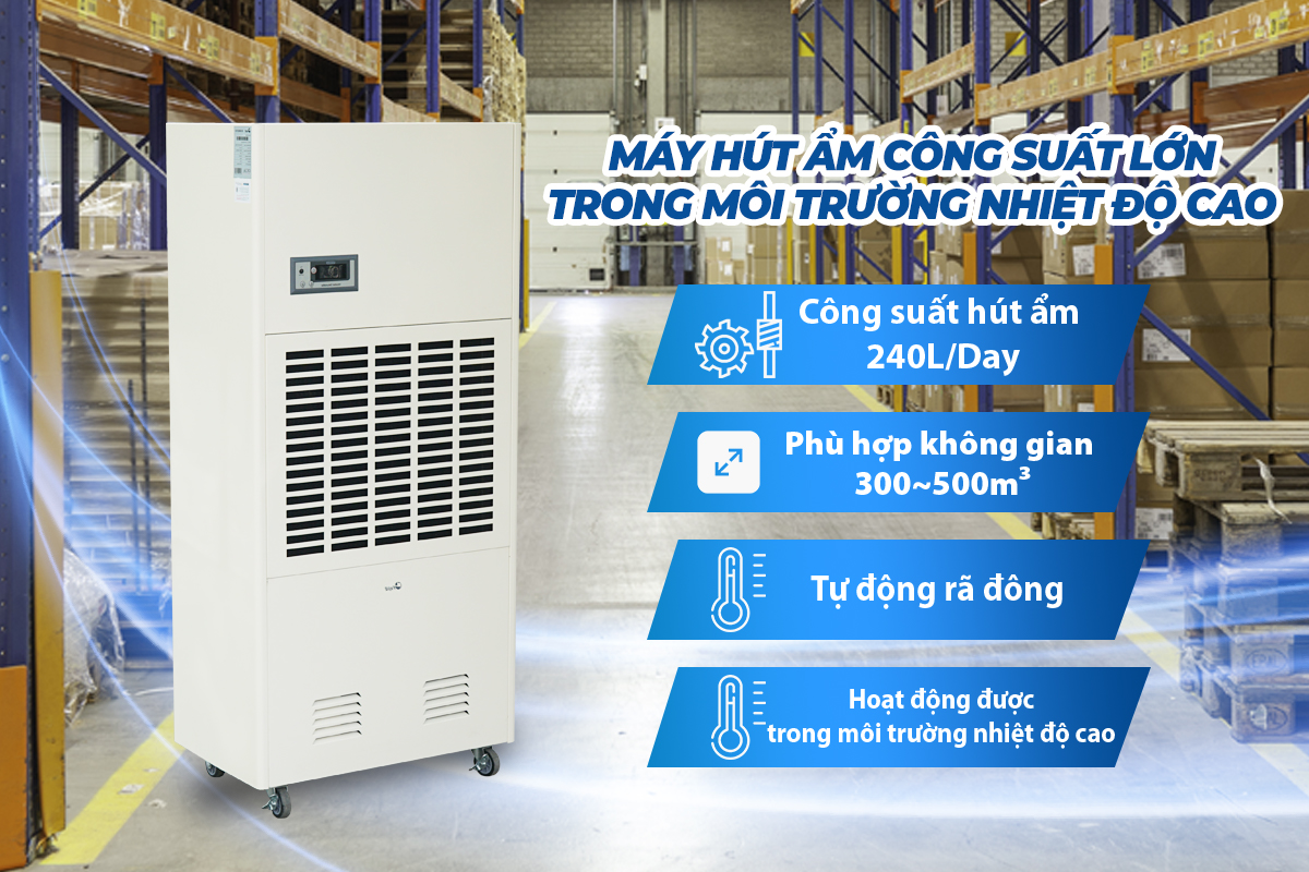 Máy hút ẩm công nghiệp FUJIE HTR10S trong môi trường nhiệt độ cao