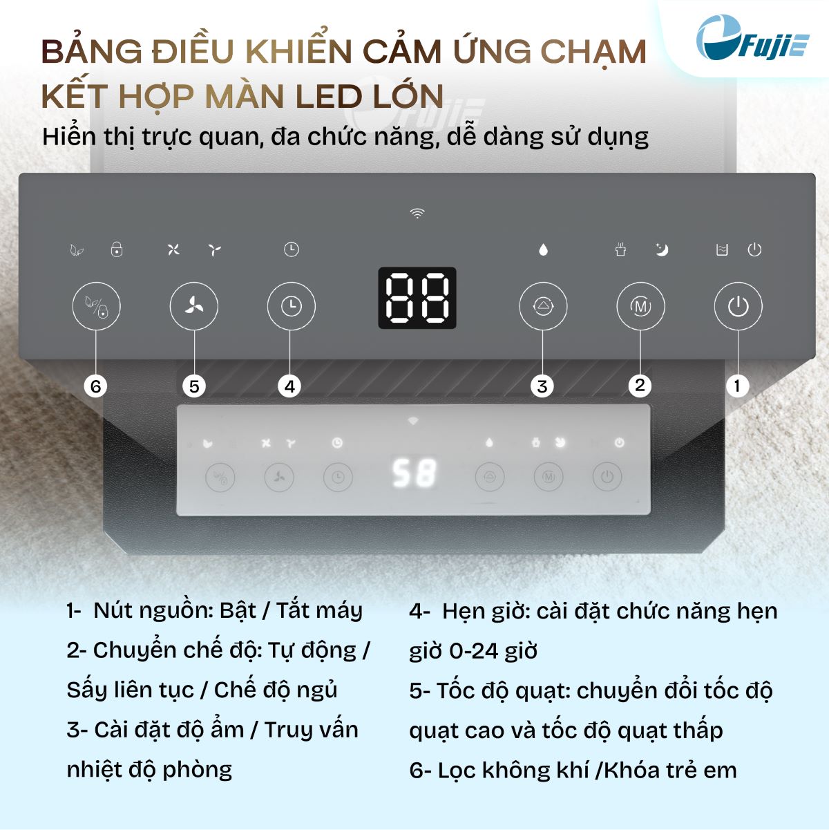 Máy hút ẩm dân dụng FujiE HM-912ED