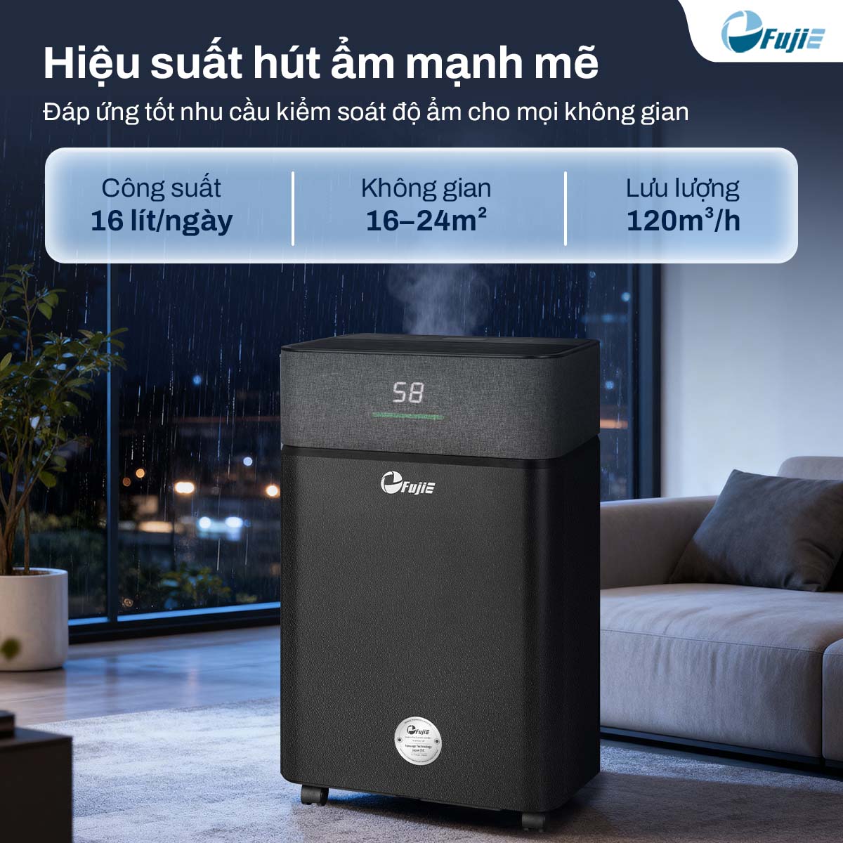 Máy hút ẩm dân dụng FujiE HM-916ED