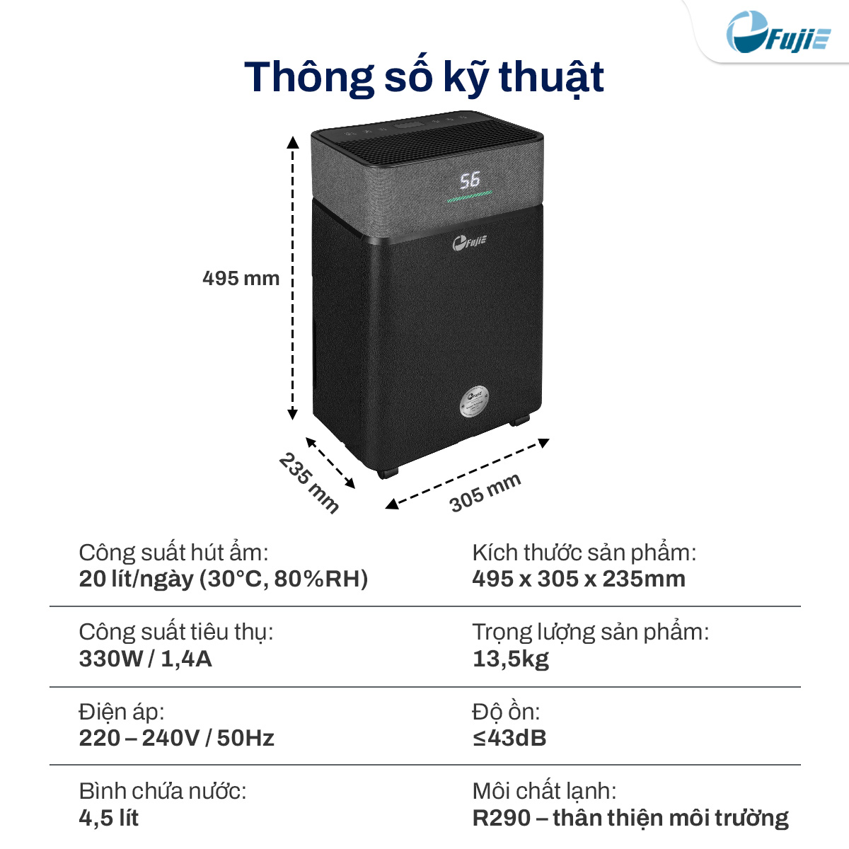 Máy hút ẩm dân dụng FujiE HM-920ED